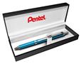 Zseléstoll, 0,35 mm, nyomógombos, égszínkék tolltest, PENTEL "EnerGel BL-407" kék
