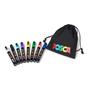 Dekormarker készlet, 1,8-2,5 mm, UNI "Posca PC-5M", 8 különböző szín, tartóval
