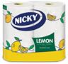 Kéztörlő, tekercses, 2 rétegű, 90 lap, "Nicky", citrom